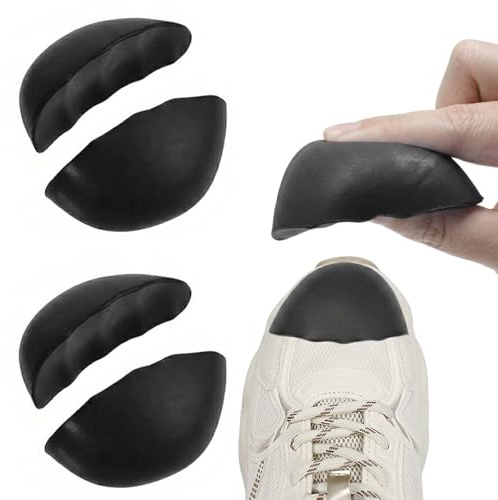 2 Paires Remplissage d'Orteils pour Chaussure Trop Grande, Réducteur de Taille de Chaussure Ajustable, Coussinet Avant-Pied pour Chaussures Lâches, Escarpins et Baskets, Noir, Taille M