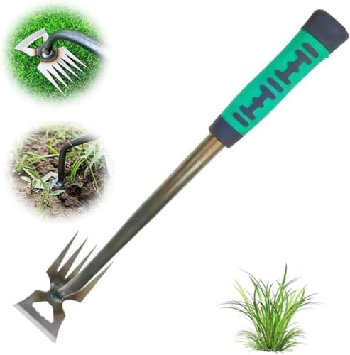 HOIDOKLY 2026 Herramienta de Deshierbe de Mano Duradera de Acero al Manganeso, Herramienta de Deshierbe de Jardín, Deshierbe Manual para el Patio (5 Teeth)