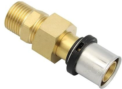 Pipetec Pressfitting Verschraubung 20x2 mm 1/2 Zoll Aussengewinde TH Kontur Verbundrohr, DVGW, TH-Profil