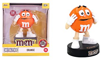 Jada Toys M&Ms Figur Orange (10 cm) - hochwertige M&M`s Sammelfigur aus Metall mit Metallic-Lack, dekorativer Fanartikel für Sammler & Schokoladen-Liebhaber, Orange