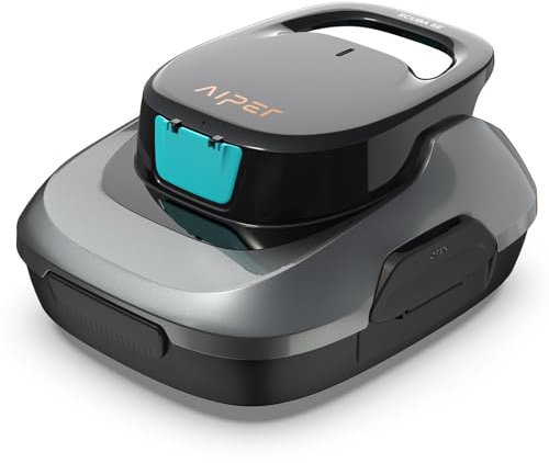 AIPER Kabelloser Poolroboter, Poolsauger Akku mit Doppelantrieb, Selbstparkend, Poolreinigungsroboter, Geeignet für Flache Pools bis zu 80 m2 (Dauer 90 Minuten)
