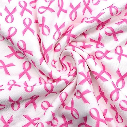 Luxylei Tissu De Coton Motif Ruban Rose De Sensibilisation Au Cancer du Sein 50 * 145cm Tissu Décoratif pour Coudre des Vêtements De Courtepointe Artisanat