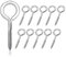 ANBOWEI Ösenschraube M6 x 82mm - 10 Stück Ringschraube Edelstahl Schraubösen Ösenhaken für Hängematten Schattieren von Baldachin Hängende Stühle Feste Hängende Körbe - Silber