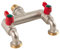Tesmotor 1/2'' Universal Double Outlet Tap for The Garden, Double Outlet Garden Outdoor Tap with Individual On/Off and 3/4 Outlet Double Tap, T Splitter Brass Hose Connector