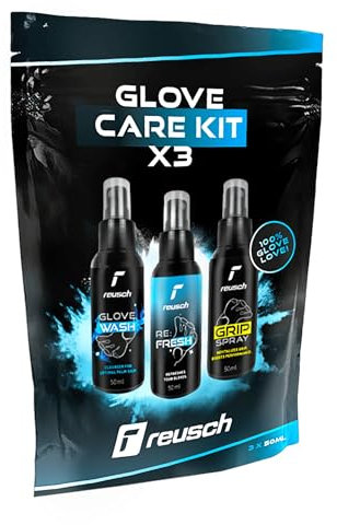 Reusch Glove Care Kit x3 – Torwarthandschuhpflege-Set für Torhüter, reinigt, erfrischt, verbessert den Grip und verlängert die Lebensdauer deiner Torwarthandschuhe - für Top-Leistung im Spiel!