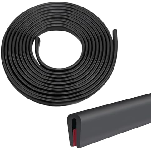 3mm x 3Metri Protezione Bordo per Lamiere, Guarnizione in Gomma EPDM a Forma di U, Guarnizione in Gomma per Auto, Protezione Bordo Porta Auto Autoadesiva, Profilo di Protezione in EPDM per Porte Auto,