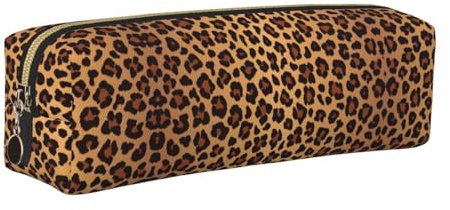 WYCZHY Pochette à crayons en cuir avec motif léopard pour étudiants, marqueurs, grande capacité, pour l'école pour outils de papeterie, doré, Taille unique, Trousse de maquillage