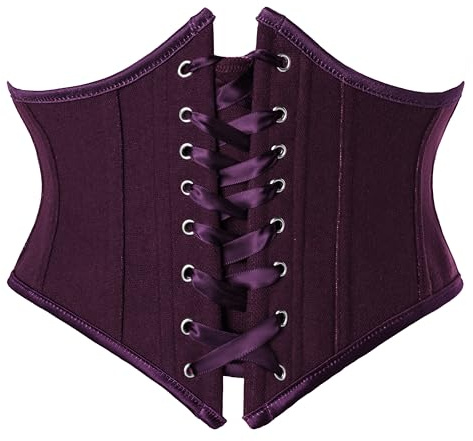 Women's Corset Belt Lace Up Underbust Renaissance Corset Purple 12