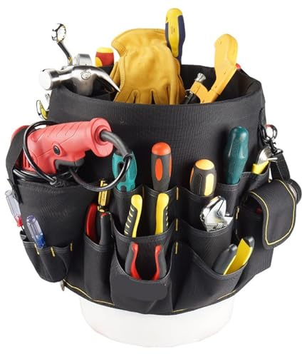 Organizer for attrezzi con secchiello a tasche multiple for un facile accesso agli Costruzione resistente all'acqua, adatto a secchi da 3,5-5 galloni Per Riporre gli Attrezzi