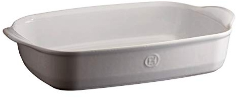 Emile Henry France Ovenware Ultime Rectangular Baking Dish, 16.5 x 10.6, Flour White