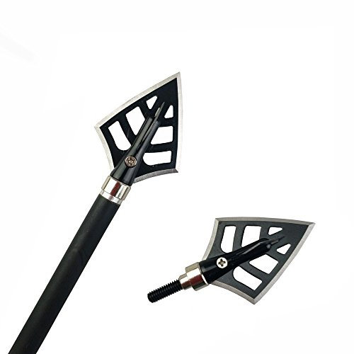 SHARROW 6 Stück Jagdspitzen Pfeilspitze für Jagd 125Grain Broadheads 100Grain Für Armbrust Pfeil und Bogen (Schwarz)