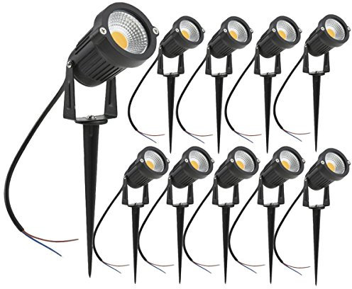 aulyun Pack de 10 Foco LEDs con Pincho para Blanco Cálido Jardín 5W 220V Luz LED para Exteriores