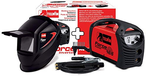 Soldadora inversor ventilada por electrodo MMA de corriente continua FORCE 165 + máscara soldadora TIGER Telwin