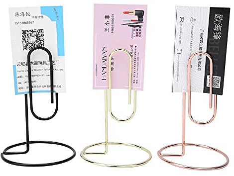 Hztyyier 3 STÜCKE Metall Büro Memo Halter Stehen Tisch Access Bills Kartenhalter Menü Clips Tabellennummer Name Kartenhalter Büro Schreibtisch Organizer
