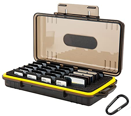 KIWIFOTOS Wasserdicht Speicherkarten Etui Aufbewahrung für 15x CF/XQD Karte + 30x SD SDXC SDHC/NS (Nintendo Switch) Game Card Sony PSV PS Vita, SD Karten Tasche Hülle Schutzbox Tragetasche