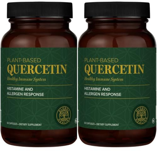 Global Healing Center Quercetin (2-Pack) 500mg Total, 250mg Each, Support Immune System Function & Body's Natural Response to Occasional Allergies - QuerceFIT Without Bromelain & Zinc - 60 Capsules