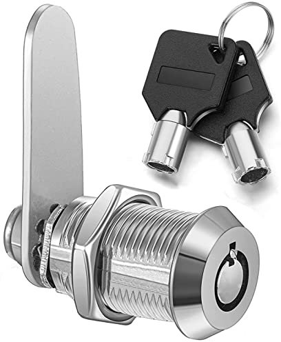 Litensh 25mm serrure à came tubulaire à filetage, serrure à cylindre verrou de serrures pour barillet boîte aux lettres pour porte tiroir placard meuble, boîte aux lettres avec clés identiques