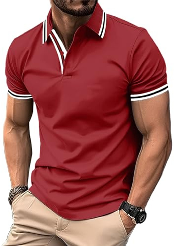 SwissWell Polo Hombre Manga Corta Polo de Golf Polo Shirt de Secado Rápido Verano Transpirable Camisetas de Tenis