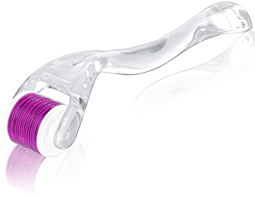 LOPHE Dermaroller Cabello, Dermaroller 0.5mm para Cara y Cuerpo, Rodillo Barba de Titanio Microagujas, Microneedling Dermaroller Facial para Anti-Edad, Eliminación de Cicatrices Acne, Poro Contractivo