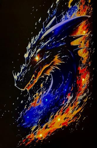 Samarkand - Lights LED-Bild mit Beleuchtung LED- Bilder Leinwandbild 65 x 45 cm Leuchtbild DRACHE/FIRE/TIERE/Wandbild