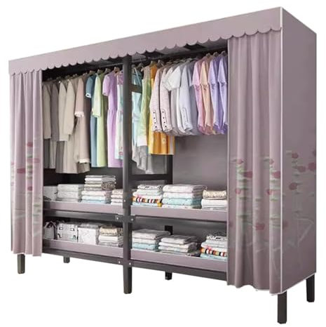 Garderob Bärbar garderob Garderob Metall Järn Klädskåp För sovrum Hänggarderob 126cm / 150cm/ 170cm Vikbar förvaringsgarderob Rymlig