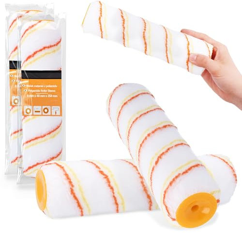 2x Farbroller 25 cm Ersatzrolle Farbwalze Malerrolle Lackroller Acryl Malen Streich Wand Wandfarbe Walze Lackrollen Maler Werkzeug Lackierwalze Rollerpinsel