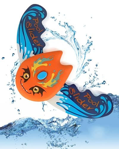 QLEUIFT 1 styck Undervattensglidare, Dykleksak för Barnpool, Djävulsfisk Simbassängerleksak, Vattenleksak Barn, Vattenleksak Fiskar, Undervattensleksak Strand (Orange)