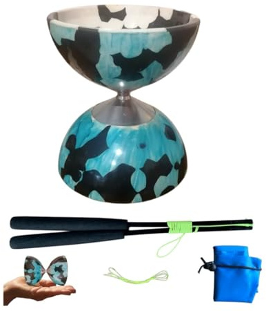 PlayMasterTec Diábolo Multicolor Caucho Eje Fijo Kit niños y Adultos Regalo Ideal