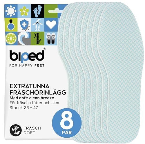 biped 8 pares de suelas frescas de limón - suelas muy finas - suelas descalzas aromáticas - plantillas contra los olores de los pies z1019