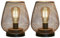 JHY DESIGN Set of 2 Metal Cage Table Lamp Battery Powered, Cordless Accent Lights with LED Edison Style Bulb for Bedroom Home Weddings Parties Patio Indoors Outdoors Valentine's Day(Egg Shape)
