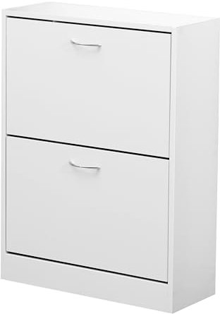 AVC Designs 2 Drawer Shoe Cabinet White