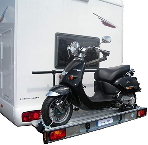 SMV-Metall GmbH Motorradträger/Heckträger/Lastenträger für Wohnmobile | Tragfähig für max. 150kg | Stahl/Aluminium | Feuerverzinkt | EG-Typengenehmigung