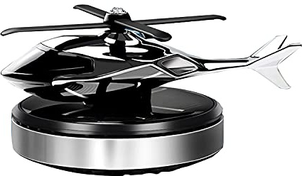 Air Freshener Solar Energy Rotating Aromatherapy Helicopter Diffuser Interior Decoration Accessories Diffuser for Car and Home (Silver)