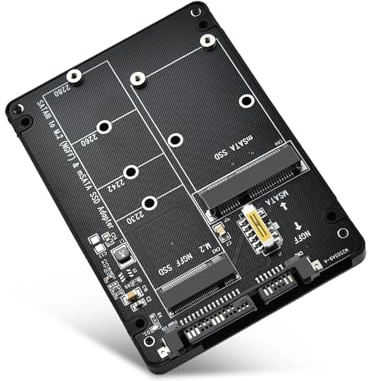 ELUTENG M.2 to SATA Adapter - 2 in 1 Converter for MSATA/M.2 NGFF SSD to 2.5 SATA III, Supports B&M Key, Not for M Key
