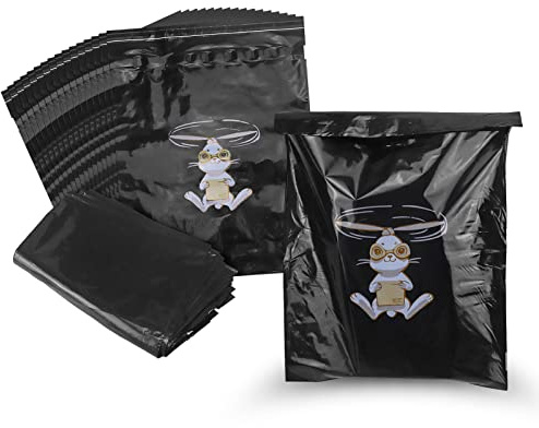 Disposable Car Trash Bags, Portable Vomit Bags Pack of 45, Self Adhesive Cleaning Bags with Cartoon Designs, for Cars Kitchens Bedrooms Office Travel Camping, Easy Stick on and Hanging