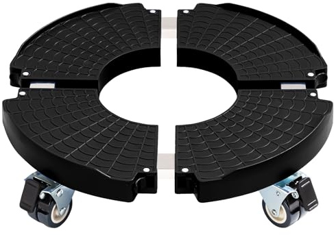 Idzo Heavy Duty Trolley Planter Caddy with Wheels 440lbs Capacity, Plant Pots Indoor and Out Door, Adjustable 15-21 in, Black