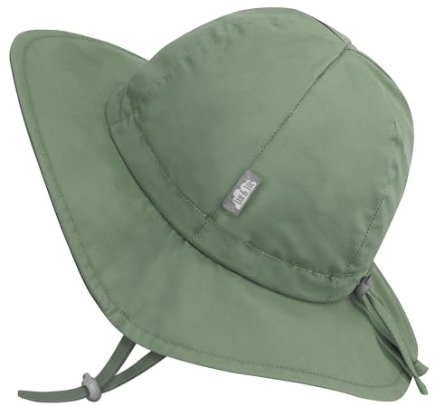 JAN & JUL Floppy Sun-Hat for Boys with Adjustable Straps (XL: 5-12 Years, Juniper Green)
