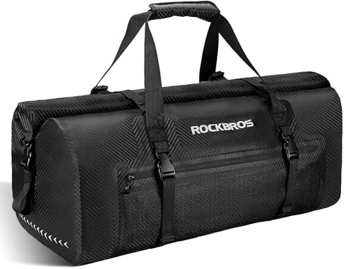 ROCKBROS Motorcycle Tail Bag Motorcycle Saddle Bag 100% Waterproof Travel Luggage Bags with Shoulder Strap Rear Seat Bag for Motorcycling Cycling Outdoor Sports, 65L