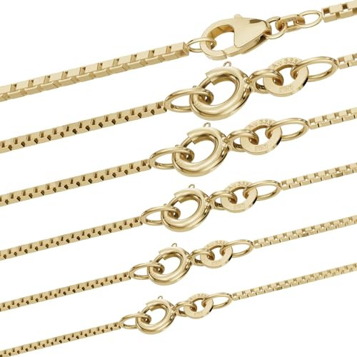 hoplo holzenplotz Edle Venezianerkette Halskette - 333-8 Karat Gold Juwelier Qualität, Länge:42 cm, Kettenbreite:0.7 mm