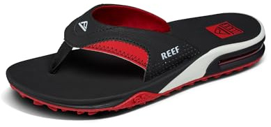 Reef Fanning Pregame Men's Flip Flops Black Red Water Friendly Sandals UK Size 10