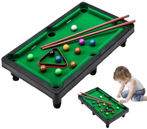Tewzafiya Table de Billard pour, Billard de Table - Jeu de Billard de société, Jeu de Billard de Bureau éducatif, Jouet de Billard Portable Miniature pour garçons et Filles