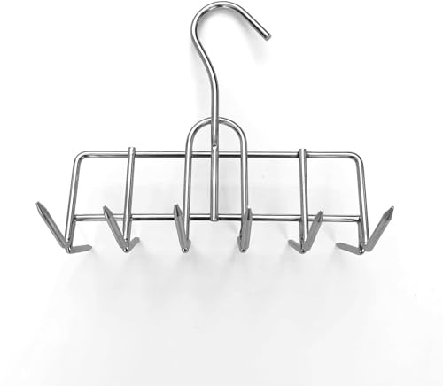 The Sausage Maker® Bacon Hanger 6-Prong Double Sided Meat Hooks SUS304 Stainless Steel, Heavy Duty Butcher’s Hook Accessories for Meat Smoking, Processing, Drying, Grilling, BBQ, 6.25” W x 5.75” H