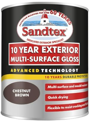 Sandtex 10 Year Exterior Multi Surface Gloss 750ml Chestnut Brown