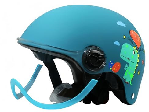 Casques De Moto 3/4 Homologués ECE pour Enfants, Demi-Casque De Moto À La Mode, Casque Ouvert pour Jeunes Enfants, Casque De Scooter De Rue pour L'été C,46-55CM