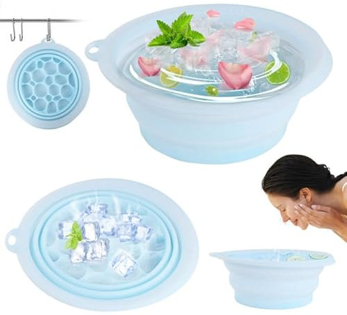 Bols De Bain à Glace Pour Le Visage: Bassine Pliable Silicone Bac à GlaçOns IntéGré, Bol De Bain Glacé Pour Le Visage - Bol Pour Le Visage Avec Crochet Pour Soulager Le Gonflement