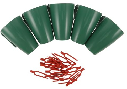 CAXUSD Set 5 Vasi da Fiori in Plastica per Piante da Interno e da Giardino con Fori di Drenaggio, Tazze da Serra per Fragole e Ortaggi con Forca per Piantare, Contenitori Portatili per
