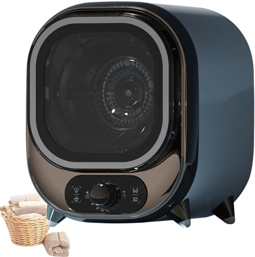 Compact Portable Tumble Dryer Condenser, table top Condenser Tumble Dryer With 0.8kg Load Capacity, Stainless Steel Tub, for Counter Top Use for Small Spaces ElectroplatedBlue
