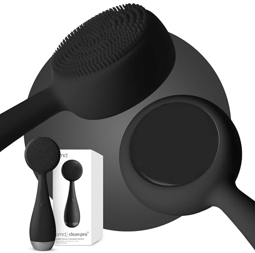 PMD Beauty Clean Pro - Electric Facial Cleansing Brush, Smart Facial Device with Silicone Brush & Heated Anti-Aging Aluminum, Gemstone, Precious Metal Massager