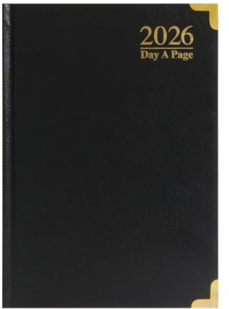 ZYBUX - A5-2026 Diary Day a Page with Half Page Saturday and Sunday (Black)