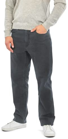 Mill&Tailor termojeans för män blå I rak passform I bekväma jeans herr I bomullsbyxor I termobyxor vinter I herrbyxor med foder I affärs- och fritidsbyxor, GRÅ, 25